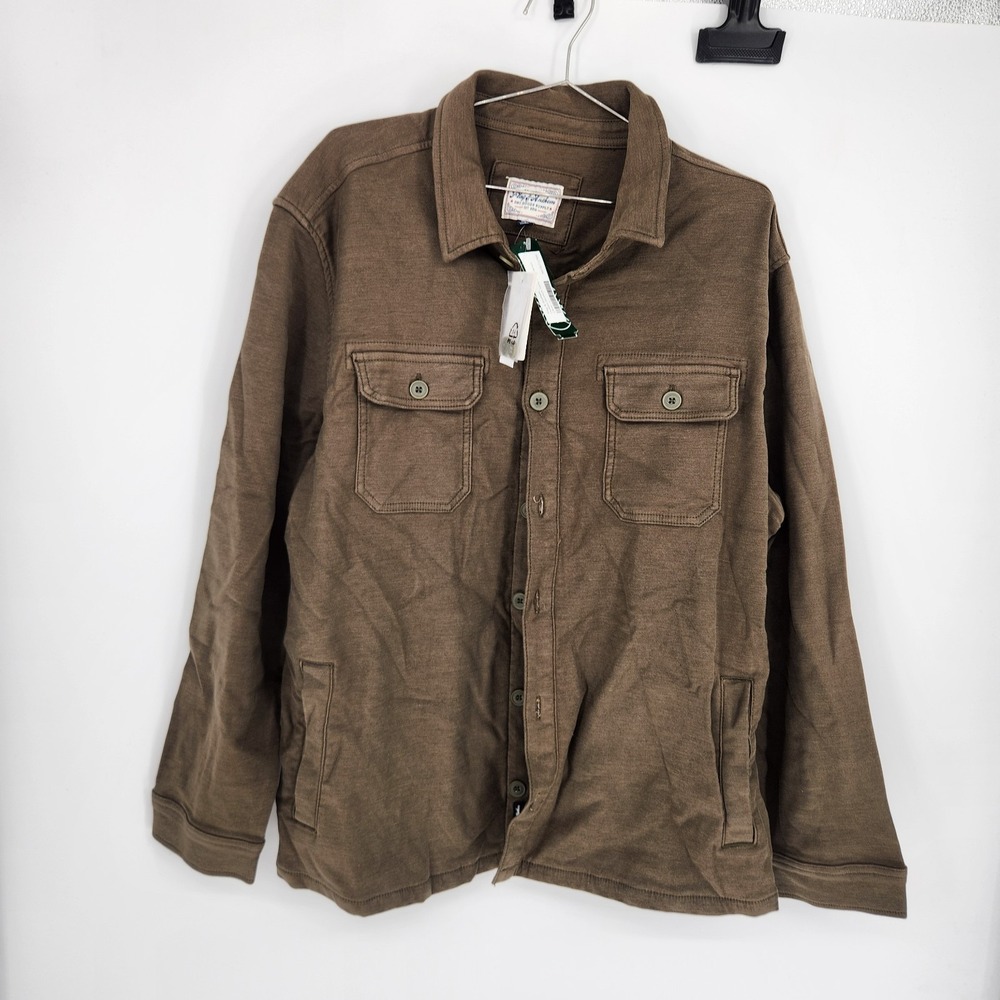 Flag & Anthem Olive Large Holden Stretch Terry Shirt Jacket NWT